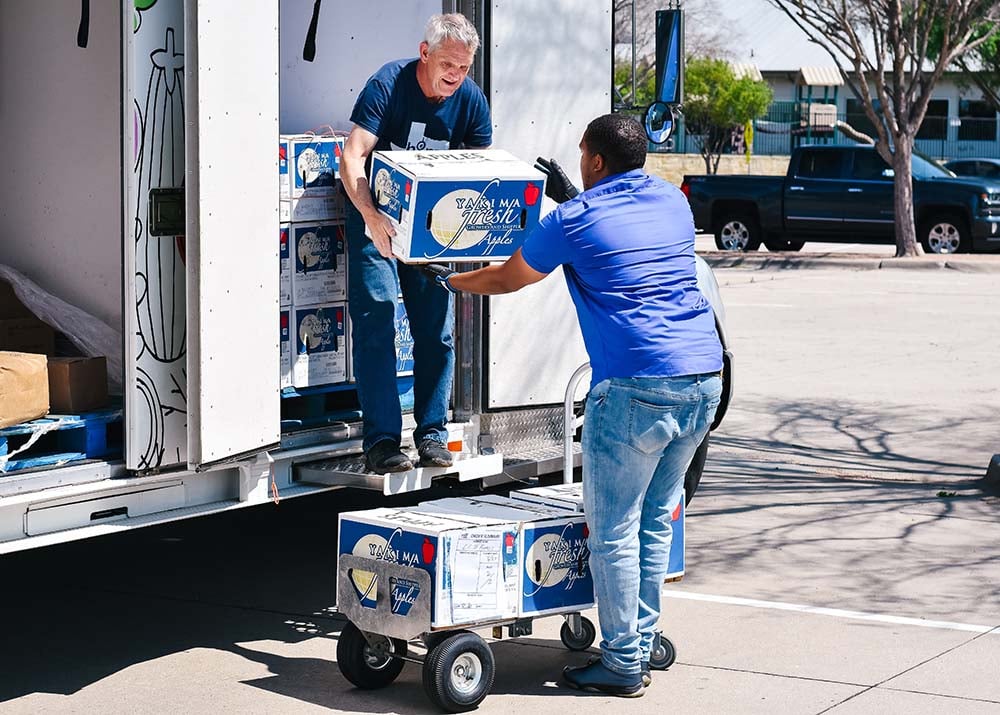 Mobile food pantry at St Francis Frisco