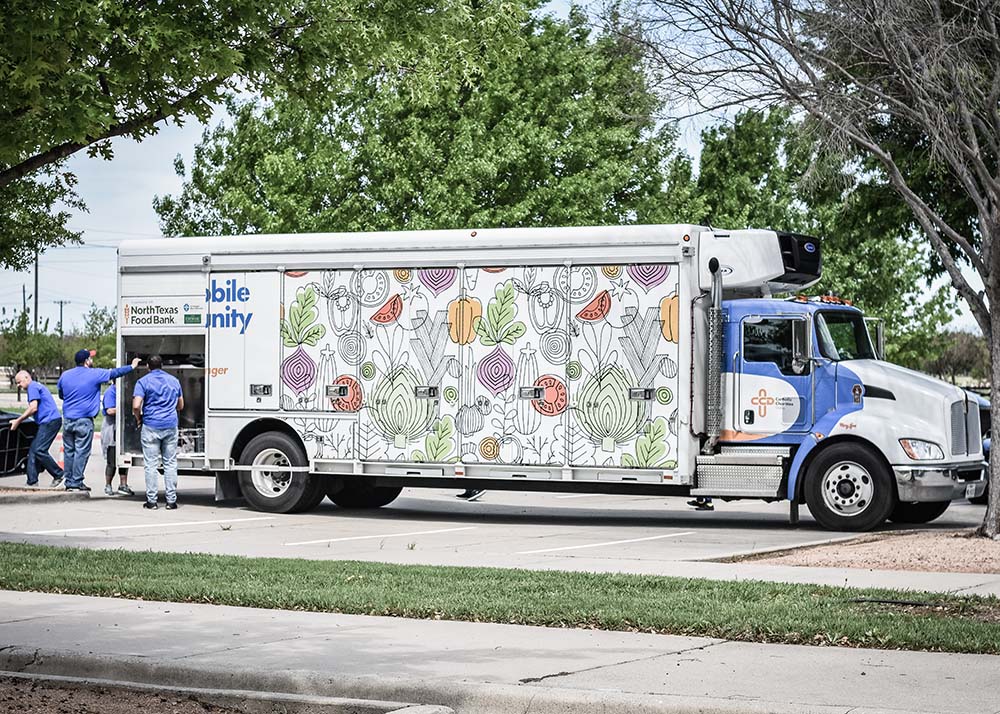 Mobile food pantry at St Francis Frisco